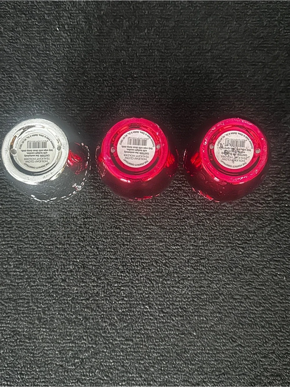 Red & Silver Candle Holders